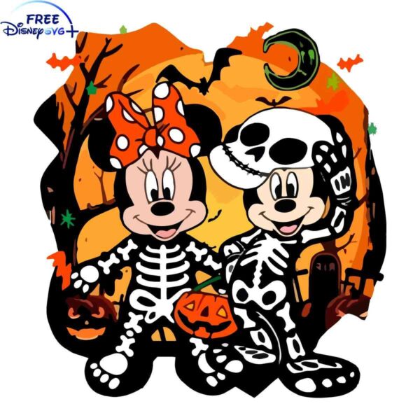 Spooky Mickey Minnie Skeleton SVG Instant Download