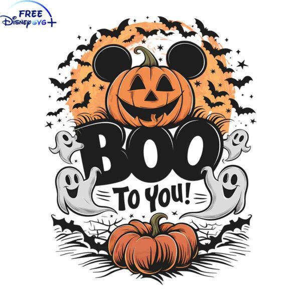 Spooky Mickey Pumpkin Ghosts SVG