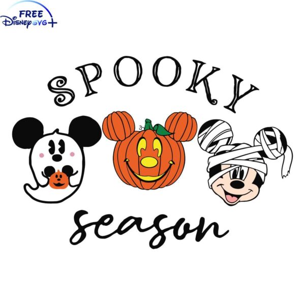 Spooky Season Mickey Ghost Pumpkin SVG Cut File