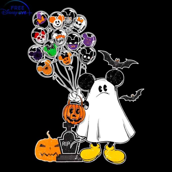 Spooky Vibe Ghost Mickey Balloons PNG Download