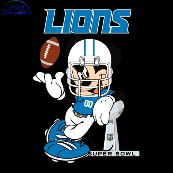 Super Bowl SVG of Detroit Lions with Mickey Mouse