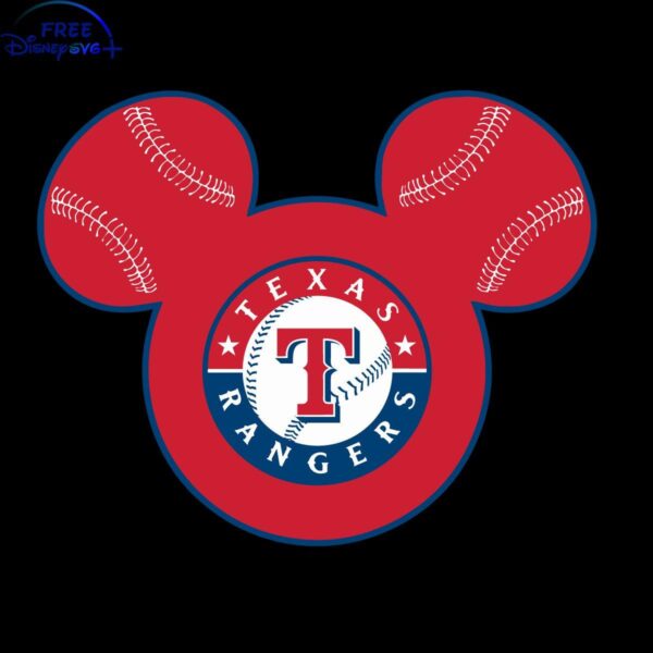 Texas Rangers Mickey Mouse Head SVG