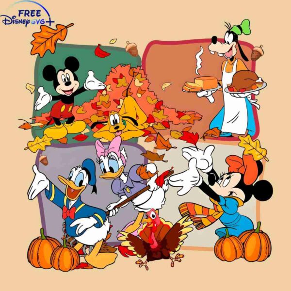 Thanksgiving Disney Characters SVG PNG Designs