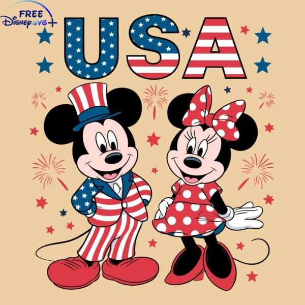 USA 4th Of July Disney Mickey Minnie SVG