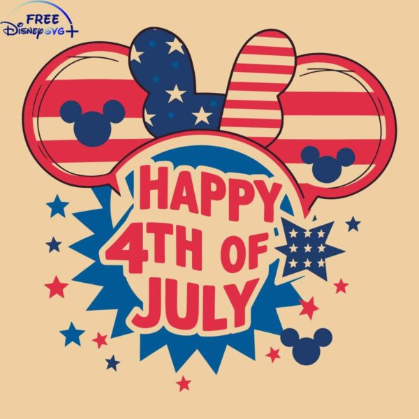 USA Flag Mickey Ears SVG Celebrate 4th of July