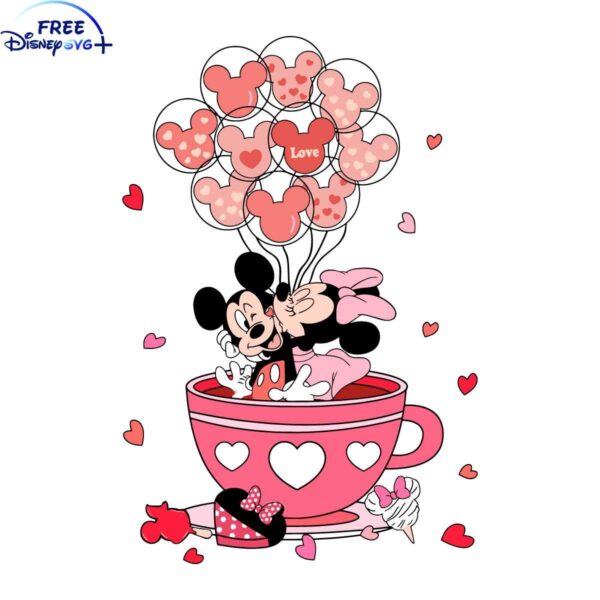 Valentine Disney Cup Mickey Minnie SVG