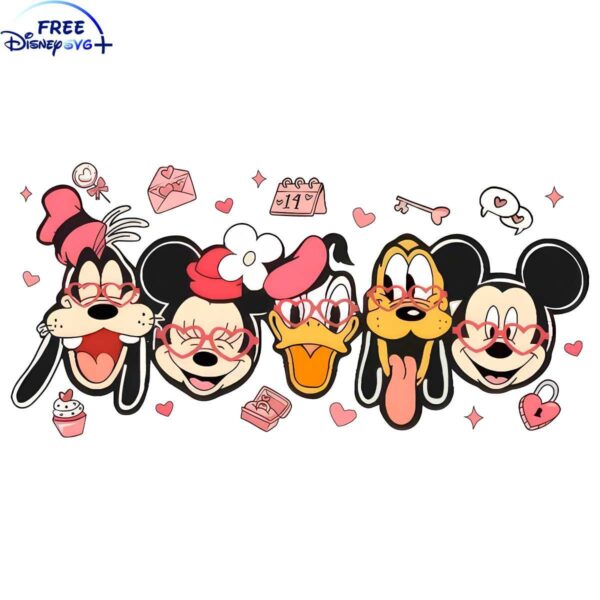 Valentine Mickey and Pals at Disneyland PNG