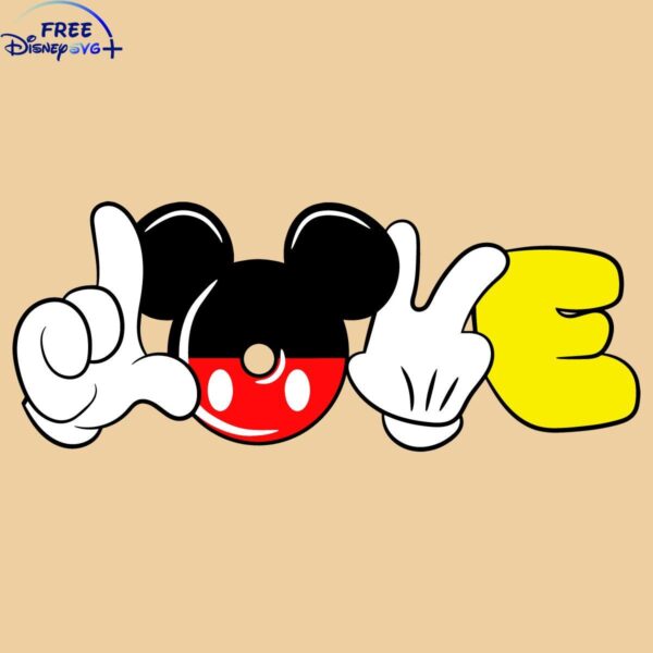 Valentines Mickey Hand Love SVG