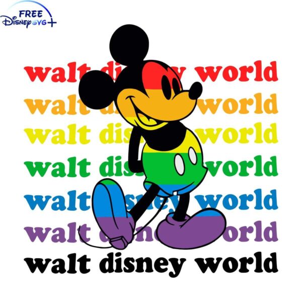 Vibrant Pride Month Mickey Mouse Text in SVG