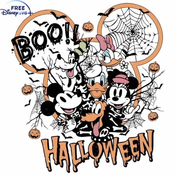 Vintage Disney Boo Halloween Mickey Not So Scary SVG