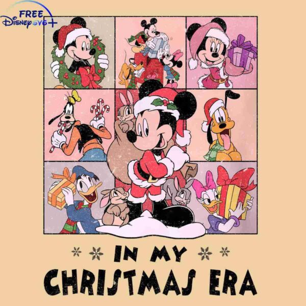 Vintage Disney Christmas with Mickey and Pals PNG