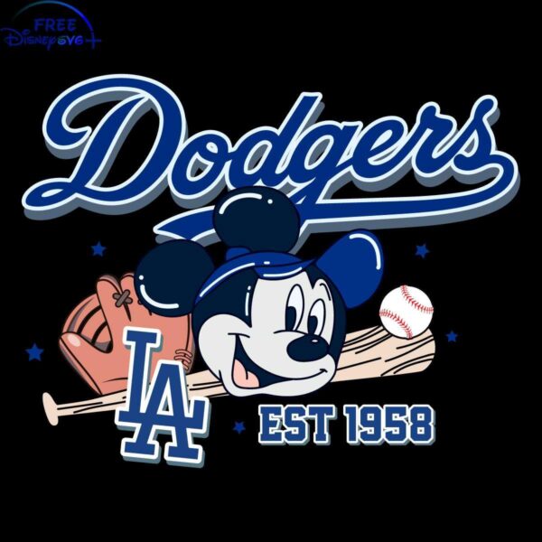 Vintage LA Dodgers Mickey Baseball SVG