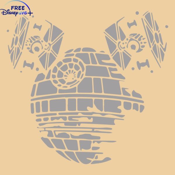 Vintage Mickey Death Star Wars SVG