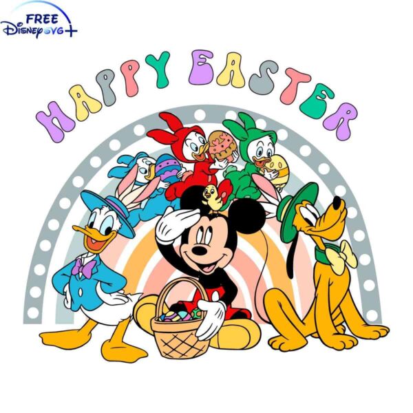 Vintage Mickey Easter Friends SVG