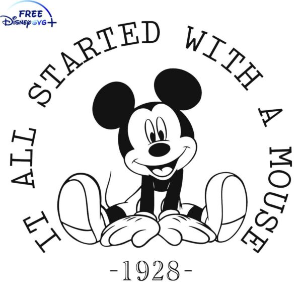 Vintage Mickey Mouse 1928 SVG Design