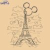 Vintage Mickey Mouse Ears Eiffel Tower SVG