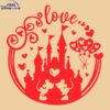 Vintage Mickey Mouse Love Castle SVG