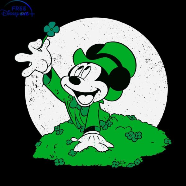 Vintage Mickey Mouse Lucky FourLeaf Clover SVG