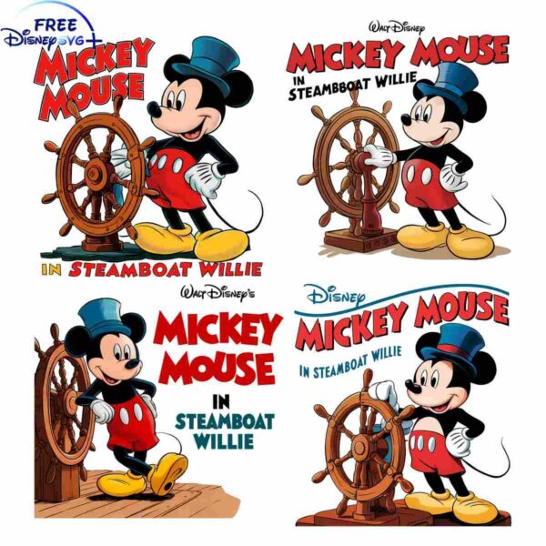 Vintage Mickey Mouse Steamboat Willie PNG Collection