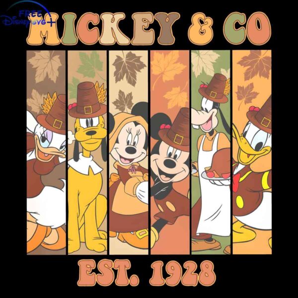 Vintage Mickey Mouse Thanksgiving Sublimation PNG 1928