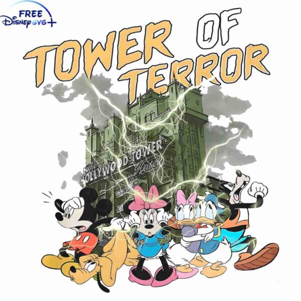 Vintage Mickey Pals Tower of Terror PNG