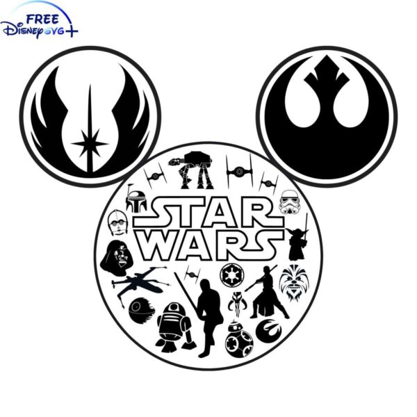 Vintage Star Wars Mickey Mouse Head PNG