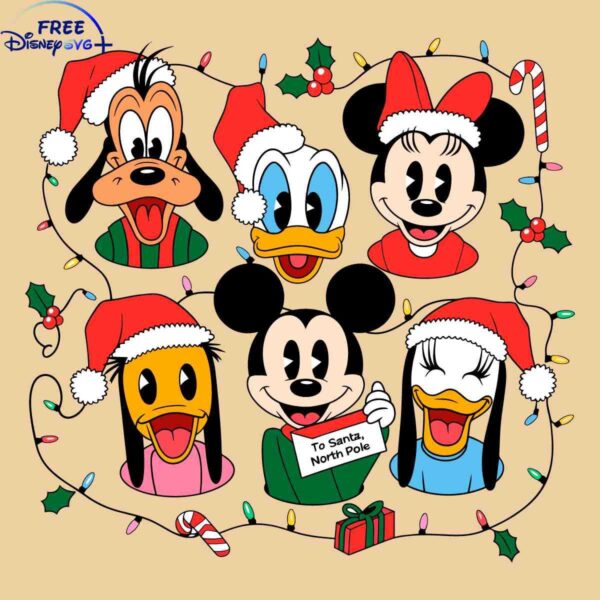 Retro Christmas SVG Vintage Mickey Friends for CricutSilhouette