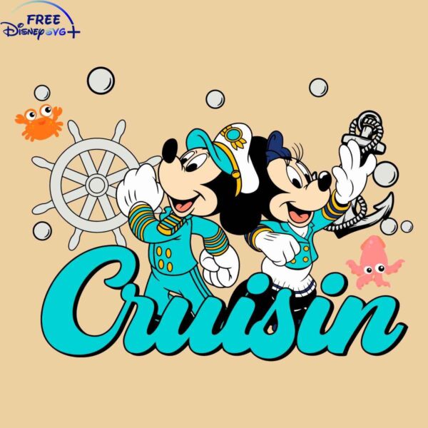 Whimsical Disney Cruise Mickey Minnie SVG